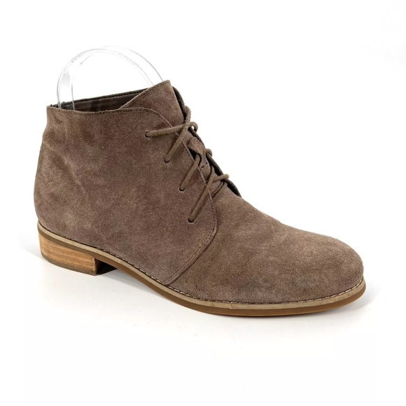 Blondo Ankle Boots Womens Size 6 Taupe Brown Suede Lace-up Waterproof Bootie - Picture 1 of 11